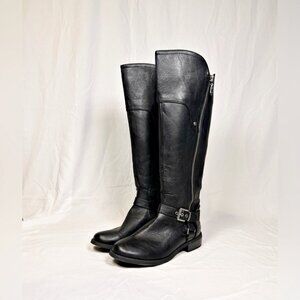 G by Guess Harson Tall Black Faux Leather Knee High Riding Boots~7~